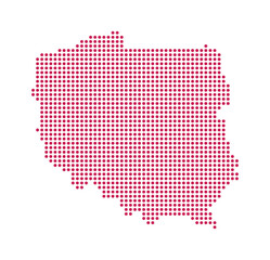 Map of Poland from dots