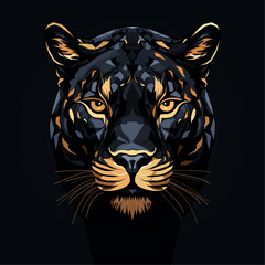 jaguar head vector with dark background