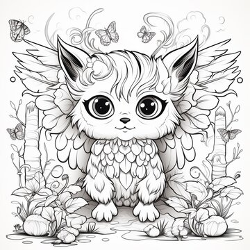 Owl bird face with floral fantasy coloring page photos