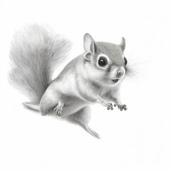 Pencil sketch cute art flying squirrel drawing AI Generated image