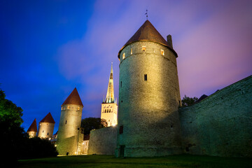 Medieval city walls of Tallinn, Estonia