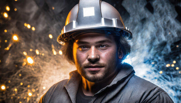 A young man working in a coal mine