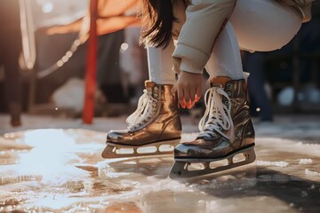 child playing ice skates