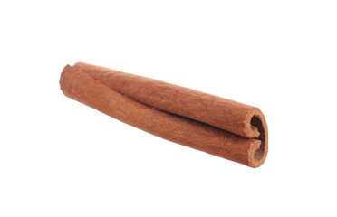 Dry aromatic cinnamon stick isolated on white