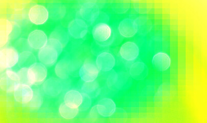 Fototapeta na wymiar Green bokeh background, horizontal backdrop with copy space for text or image