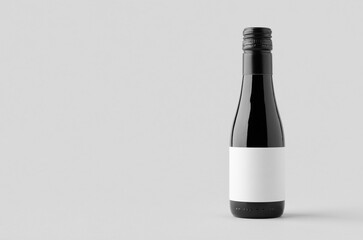 Small red wine bottle mockup. Burgundy, alsace, rhone shape. Blank copyspace.