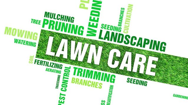 Lawn Care Landscaping Services Business, Trimming, Mowing Grass Motion Graphic Animation