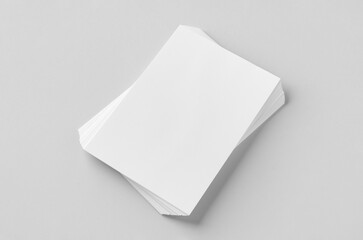 Cv, resume, letterhead, invoice mockup. Stack of A4 papers on a grey background.