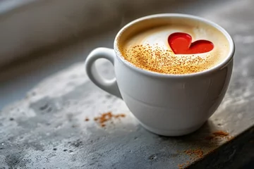 Fotobehang Heartwarming Coffee, A Cup of Joe Filled With Love © Ilugram