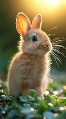 close-up portrait of a rabbit in the park enjoying a serene and natural environment