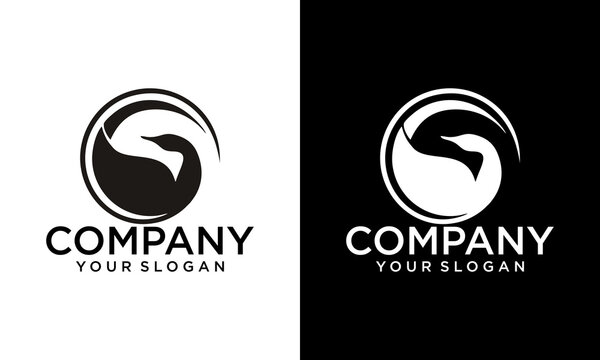 Goose logo art design vector template.