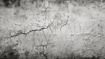 Obraz premium black and white grunge rough vintage distressed wall, full of cracks, very old, almost collapsed but still sturdy, 