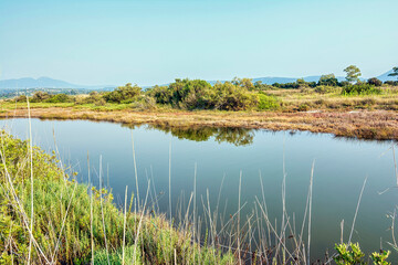 View of Gialova lagoon, Greece