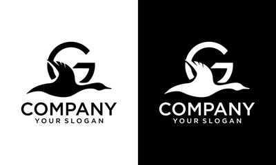 Letter G Goose Logo vector on isolated background.