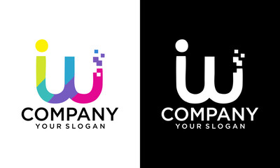 IW Letter logo, Letter logo design, Creative Logo Design,