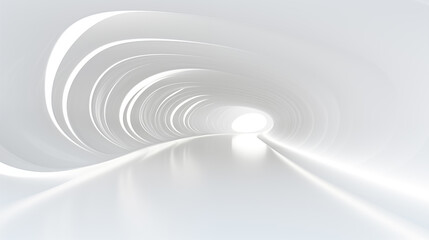 Fototapeta na wymiar White Space - Curved Lines - Smooth Shapes - Soft Glow - Futuristic Ethereal Background