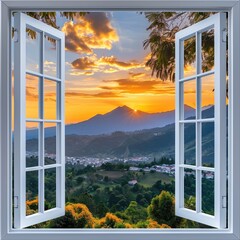 Open Window With Mountain View