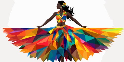 Woman in spanish colorful dress - obrazy, fototapety, plakaty