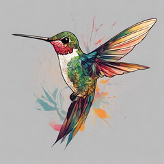 Obraz premium hummingbird and flower