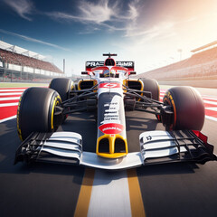 Formula 1 car on circuit, f1 racing