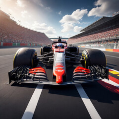 Formula 1 car on circuit, f1 racing.