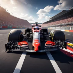 Verduisterende gordijnen Formule 1 Formula 1 car on circuit, f1 racing.