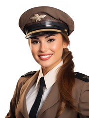 Confident Female Pilot at Controls, AI Generated