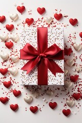 Vivid Red Hearts - White Background Enhancing a Valentine's Day Celebration Concept