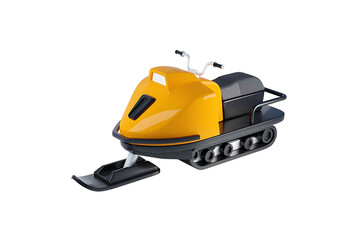 Naklejka premium a yellow and black snowmobile on a white background, speeder, mattel, plastic toy