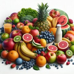 Naklejka na ściany i meble Fruits and vegetables, Generative ai