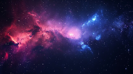 space blue, purple, red stars in the night, in the style of highly detailed, light red and light black, empty space, magewave, atmospheric clouds, light red and dark emerald, ultra detailed  - obrazy, fototapety, plakaty