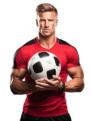 Dynamic Male Footballer in Action, AI Generated