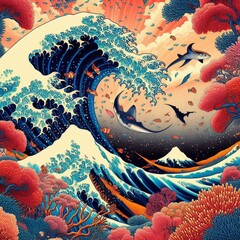 kanagawa hokusai, katsushika japanese wave asian wave