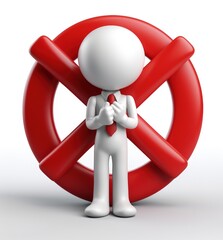 Banning entry: a 3d prohibition concept with a red x sign, a virtual warning symbolizing restricted access for banners and websites, ensuring digital safety and control in a visually impactful design