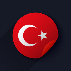 Obraz premium Turkey Flag Sticker Vector Illustration