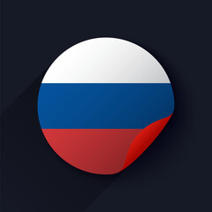 Russia Flag Sticker Vector Illustration