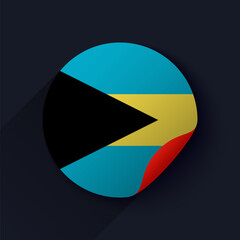 Bahamas Flag Sticker Vector Illustration