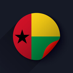 Guinea Bissau Flag Sticker Vector Illustration