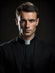 Obraz premium Spiritual Male Priest in Church, AI Generated