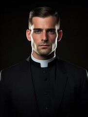 Fototapeta premium Spiritual Male Priest in Church, AI Generated