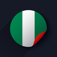 Fototapeta premium Nigeria Flag Sticker Vector Illustration