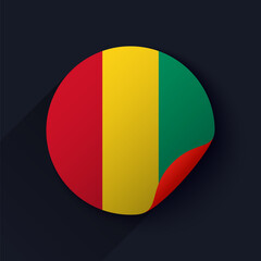 Fototapeta premium Guinea Flag Sticker Vector Illustration