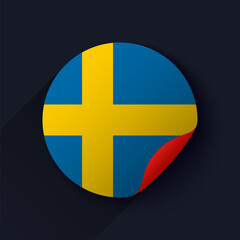 Sweden Flag Sticker Vector Illustration