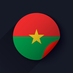 Burkina Faso Flag Sticker Vector Illustration