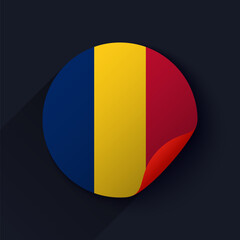 Romania Flag Sticker Vector Illustration