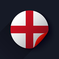 England Flag Sticker Vector Illustration