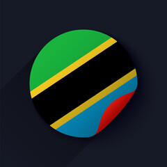 Tanzania Flag Sticker Vector Illustration