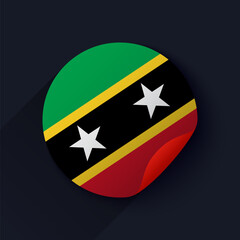Saint kitts and Nevis Flag Sticker Vector Illustration
