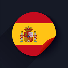 Spain Flag Sticker Vector Illustration