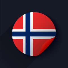 Norway Flag Sticker Vector Illustration
